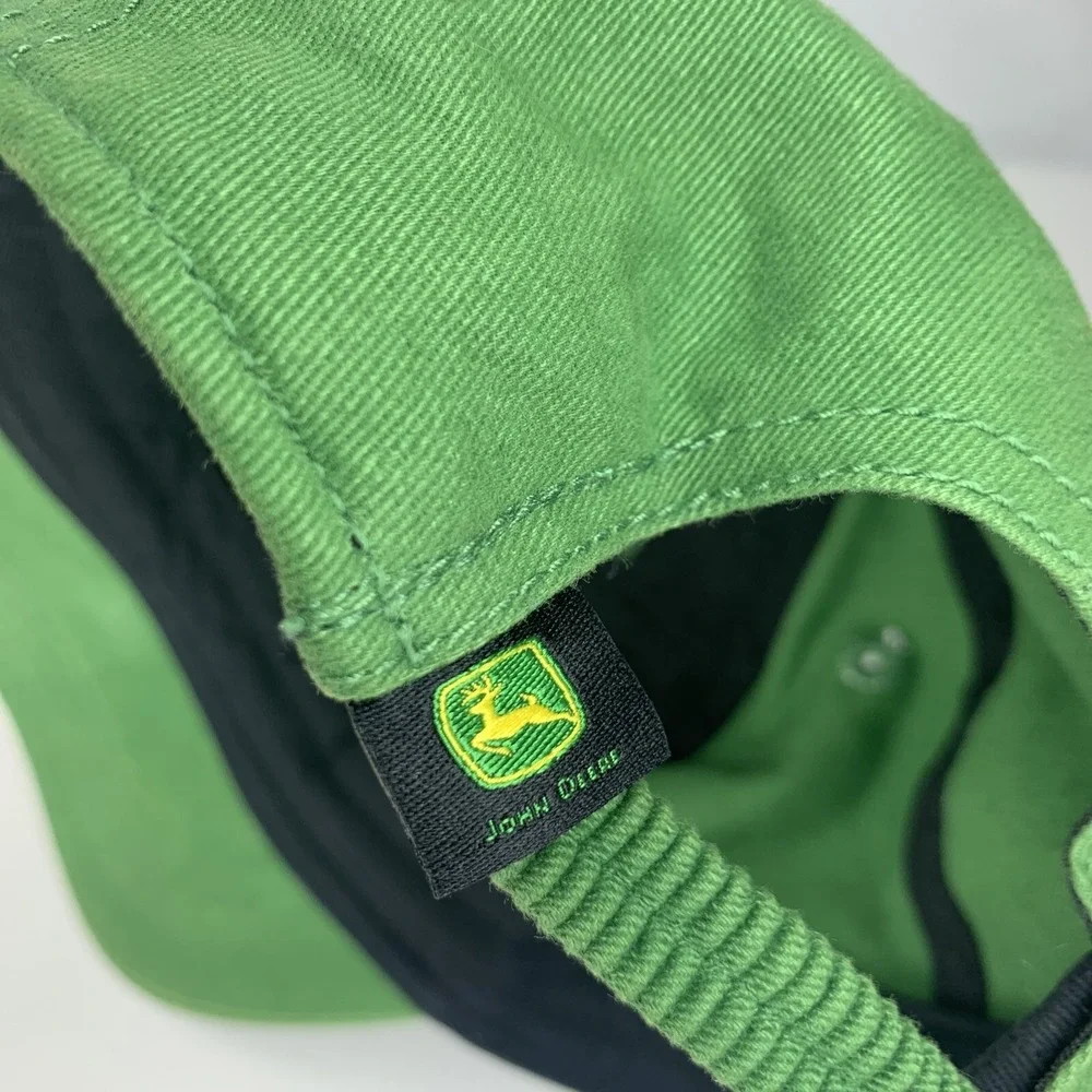 John Deere Hat Youth / Toddler Size Stretch Green Cap w/ No Hard Button On Top